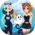 Dress up Elsa and Anna on halloween icon