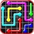Connect colored lines puzzle icon