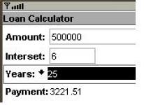 LoanCalculator Midlet Suite screenshot 1/1