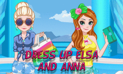 Dress up Elsa and Anna for pool screenshot 1/4