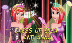 Dress up Elsa and Anna in rockn royals screenshot 1/4