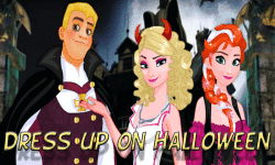 Dress up Elsa Anna and Kristoff on halloween screenshot 1/4