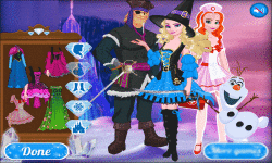 Dress up Elsa Anna and Kristoff on halloween screenshot 2/4