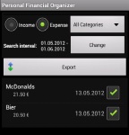 Android Personal Financial Organizer screenshot 5/5