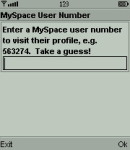 MySpace User Number screenshot 1/1