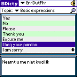 Talking English-Dutch Travel Phrase Book for Palm OS handhelds screenshot 1/1