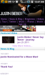Justin Beiber Mobile Music screenshot 1/2