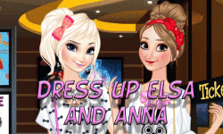 Dress up Elsa and Anna to the cinema screenshot 1/4