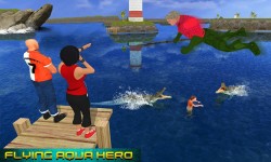 Flying Aqua Hero Vs Sea Animals screenshot 3/4