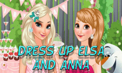 Dress up Elsa and Anna on birthday screenshot 1/4