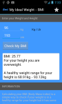 My Ideal Weight - BMI screenshot 2/3