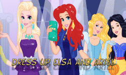 Dress up Elsa and Ariel at the disco screenshot 1/4