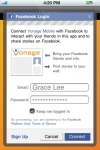 Vonage Mobile for Facebook  iPhone and iPod touch screenshot 1/1