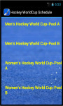 Hockey World Cup Schedule 2014 screenshot 3/4