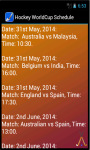 Hockey World Cup Schedule 2014 screenshot 4/4