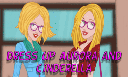 Dress up Aurora and Cinderella to college screenshot 1/4