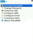 PhoneBAK Anti-theft - BlackBerry screenshot 1/1