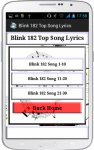 Blink 182 Song Lyrics screenshot 2/4