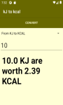 Converter kJ to kcal  screenshot 1/4