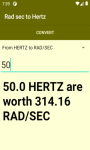 Rad/sec to Hertz Conversion utility screenshot 3/4