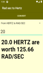 Rad/sec to Hertz Conversion utility screenshot 4/4