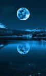 Blue moon over the lake Wallpaper HD screenshot 2/3