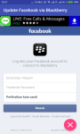 Status Facebook via BlackBerry screenshot 1/3