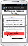 My Chemical Romance Song Lyrics screenshot 2/4