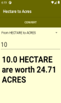 Hectare to Acres area conversion utility screenshot 1/4