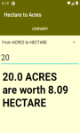 Hectare to Acres area conversion utility screenshot 3/4