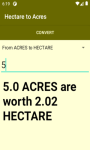 Hectare to Acres area conversion utility screenshot 4/4