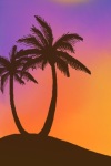 Sunset with Palm Tree Live Wallpaper screenshot 1/2
