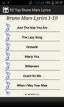 Top Bruno Mars Song Lyrics screenshot 2/4