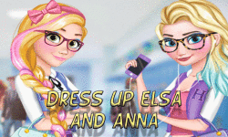 Dress up Elsa and Anna to college screenshot 1/4