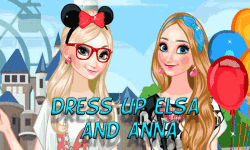 Dress up Elsa and Anna the entertainment park screenshot 1/4