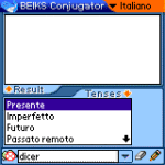 Italian verb conjugator for Palm OS screenshot 1/1