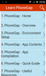 Learn PhoneGap screenshot 1/3